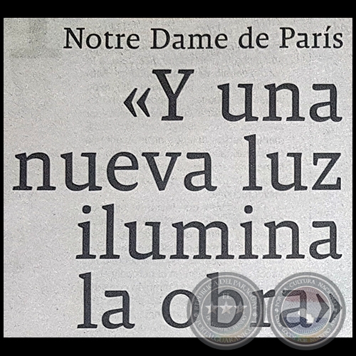 «Y UNA NUEVA LUZ ILUMINA LA OBRA» - Por MONTSERRAT ÁLVAREZ - Domingo, 28 de Abril de 2019